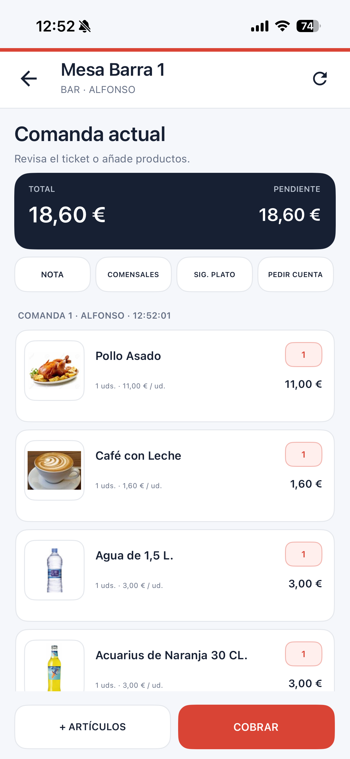 Comanda real en YoloPidoPro